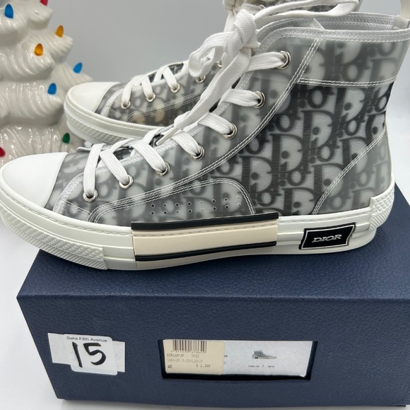 Men’s B 23 high top canvas oblique sneakers size 42 made in Italy - Picture 5 of 13